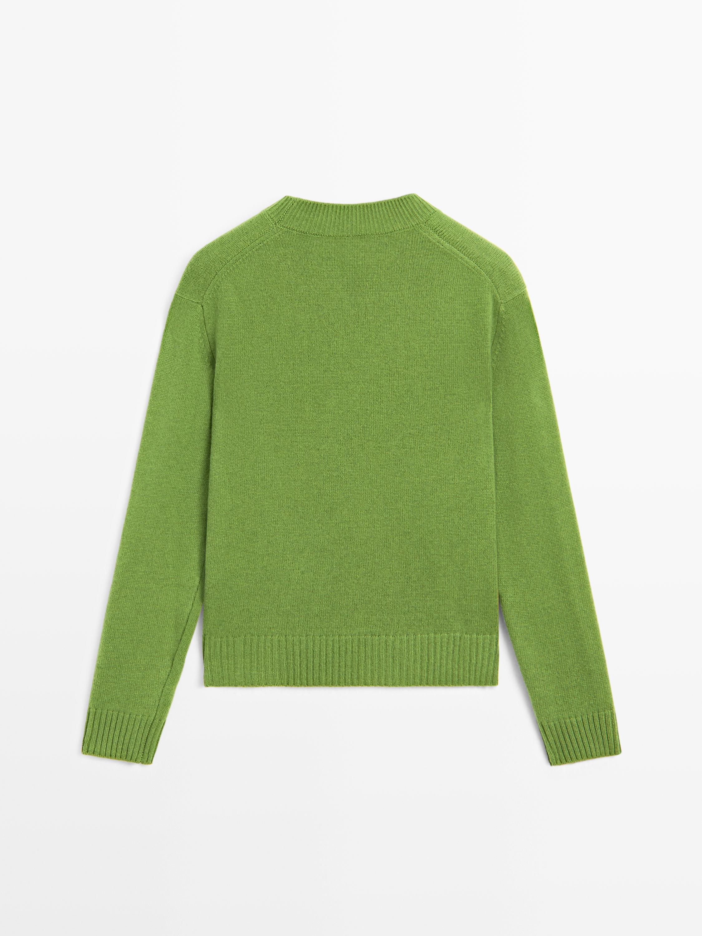 Wool blend crew neck sweater